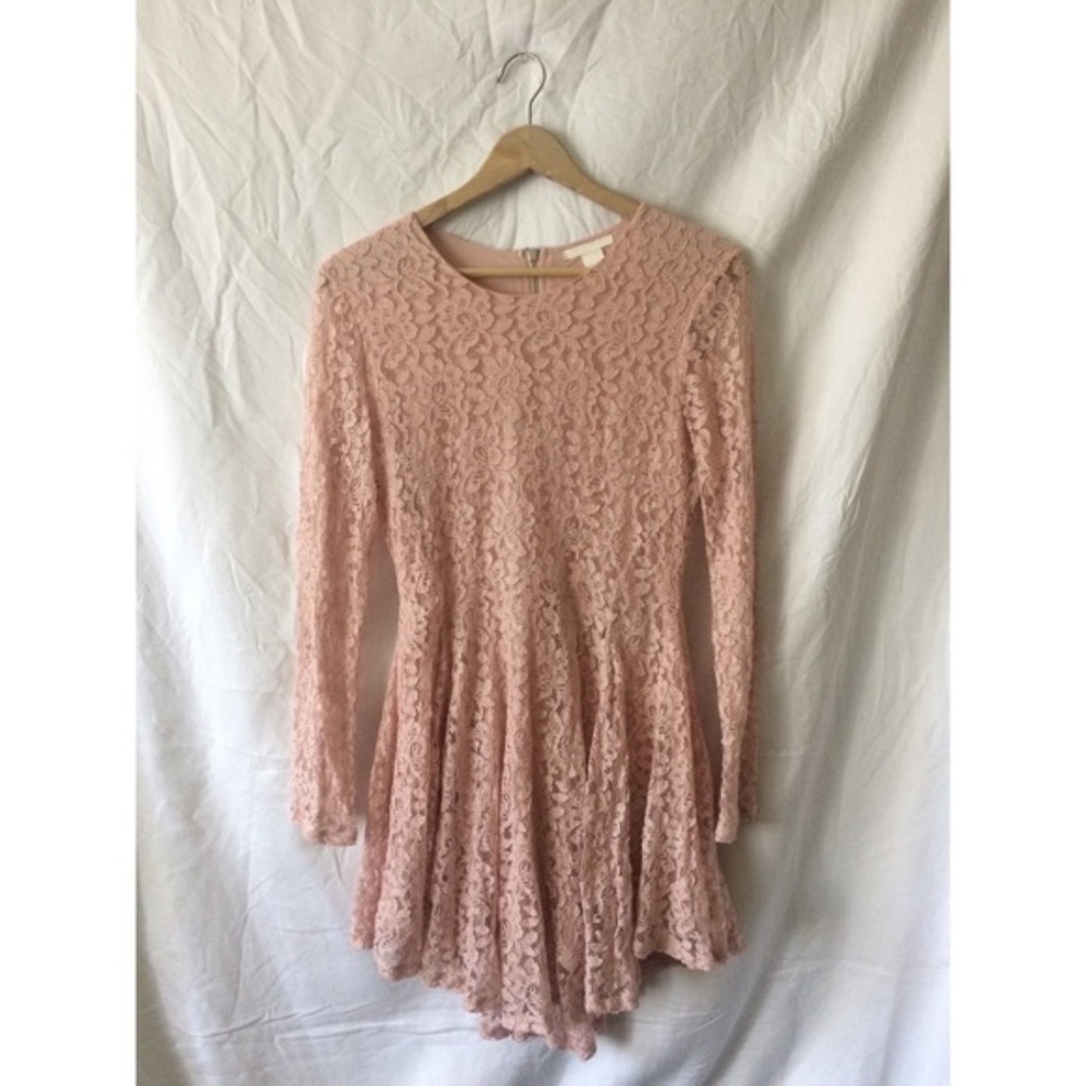 Coquette Romantic  Pink Lace Mini Dress